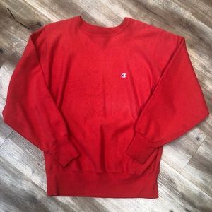 CHAMPION VINTAGE 90s SMALL LOGO RED REVERSE WEAVE